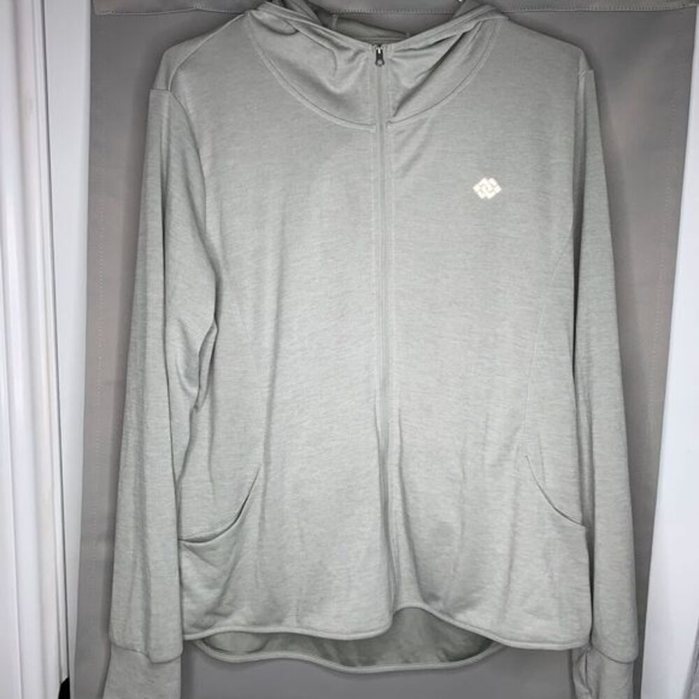 MoFiz‎ Jacket Womens 2XL Light Gray Full Zip Hoodie Lightweight UPF Performance